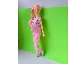 Overalls for Pregnant 12 Inch Doll Clothing Сotton Denim Jumpsuit