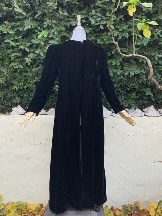 1930s Black Velvet Evening Coat