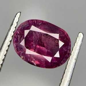 1.35 Carats Ruby with Superior Luster, Natural VioletRed,Origin: Kashmir @Pakistan