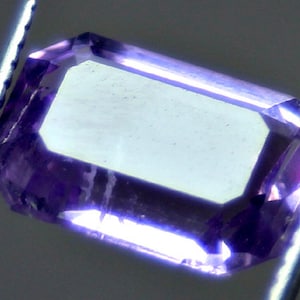 Pierre de naissance améthyste taille émeraude 3,50 carats, haut uni à facettes, bague de fiançailles améthyste émeraude pierre de sobriété