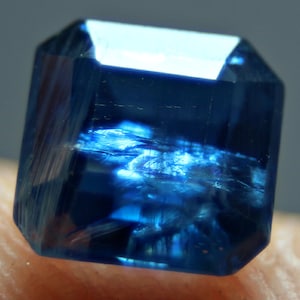 2.0 CT Natural Blue Kyanite,Square Cut Light Blue Kyanite | Peacock Blue Kyanite, Gift For Girlfriend