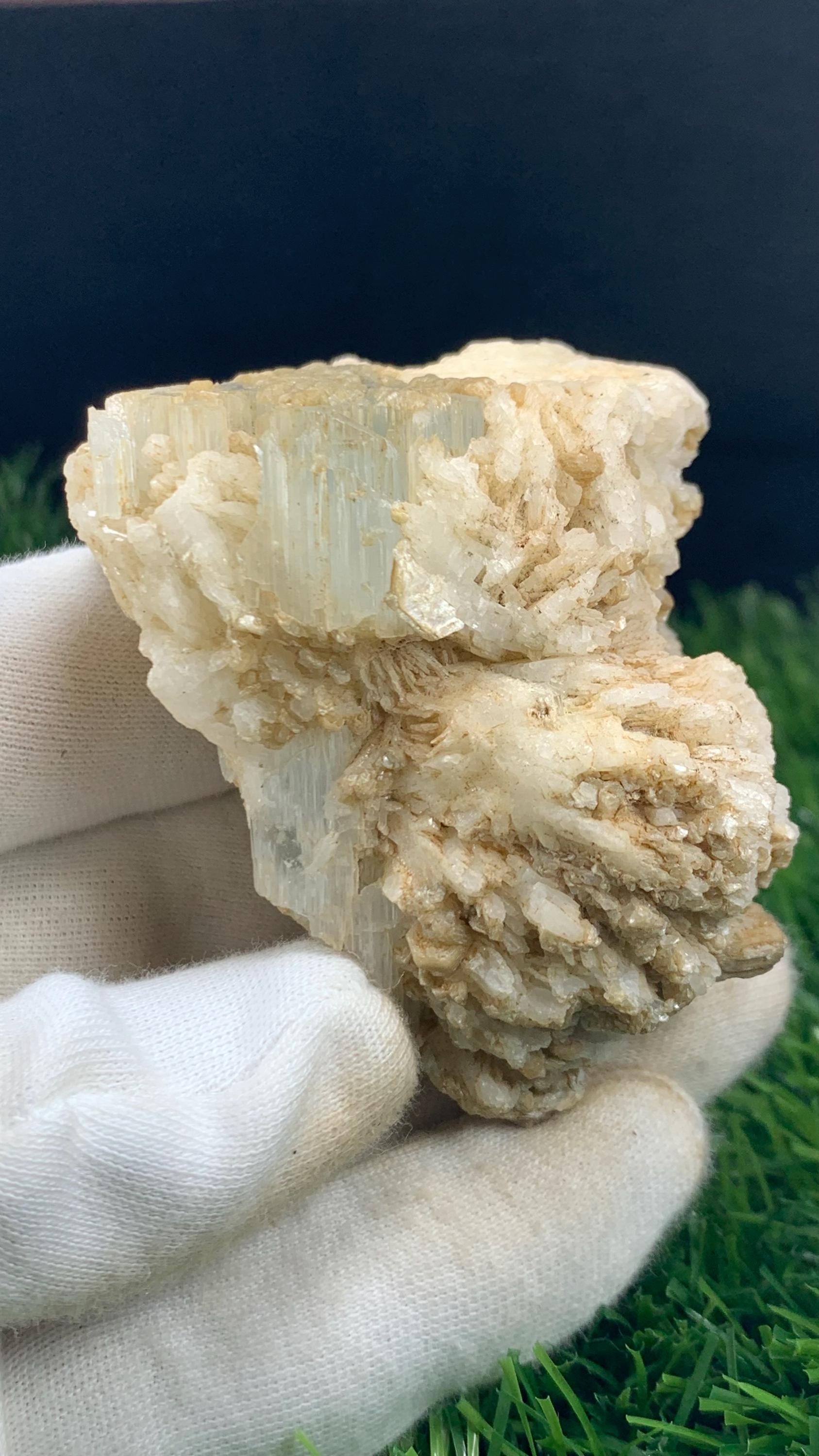 159g Natural White Aquamarine With Goshenite & Muscovite | Rare 