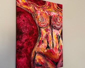 Female body Abstract painting- 80x61cm