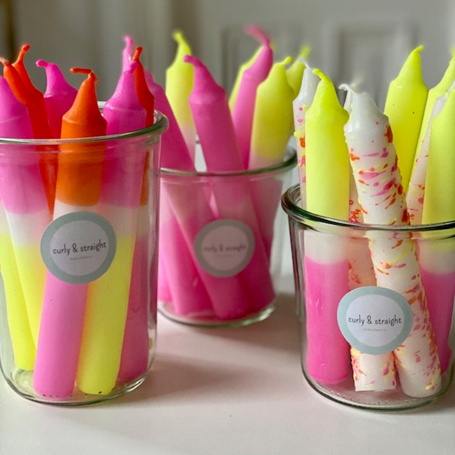 Dip Dye candles set of 4 candles handdipped gradient Etsy