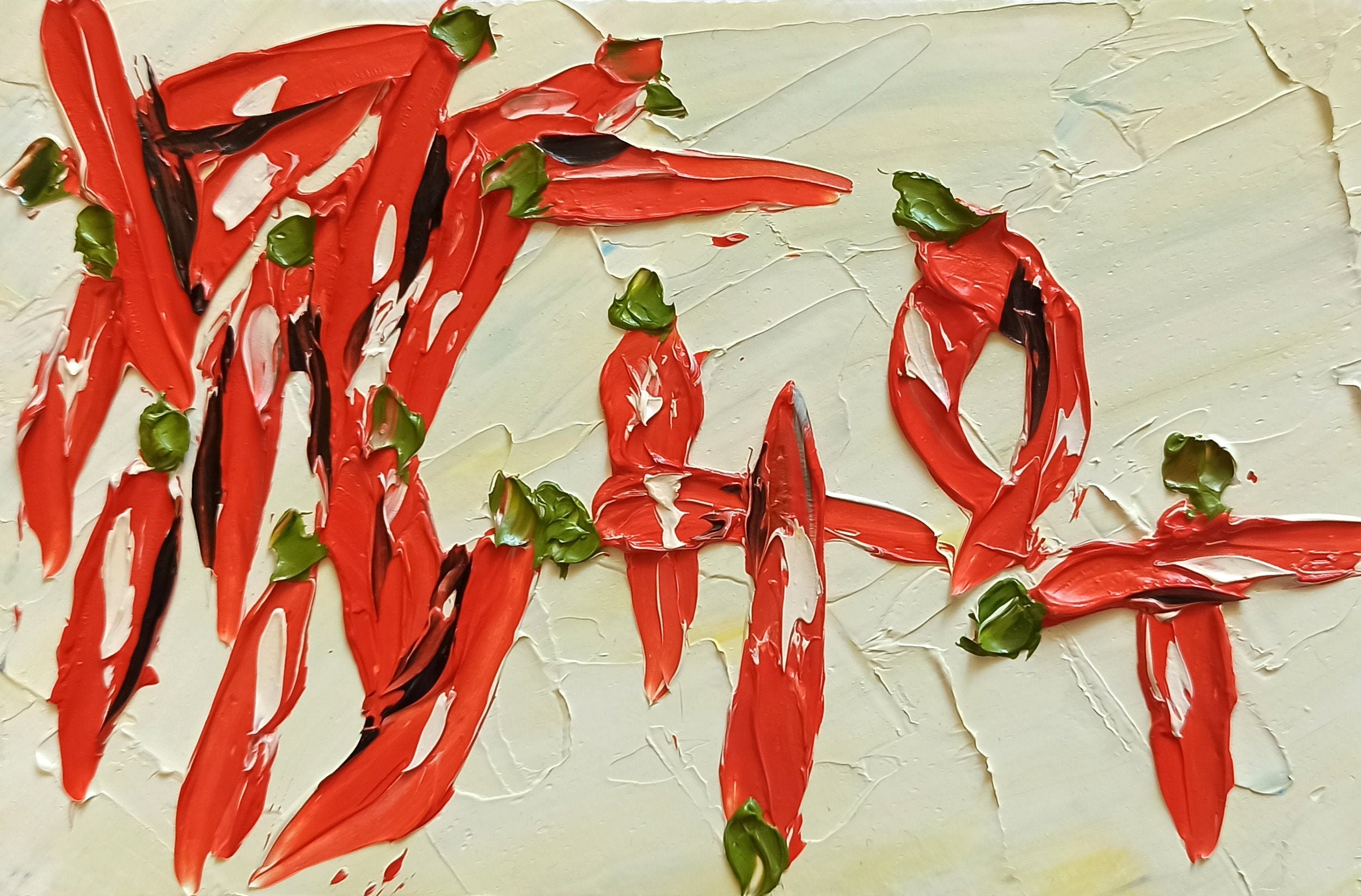 Chili Pepper Painting Food Original Art Vegetables Artwork Etsy