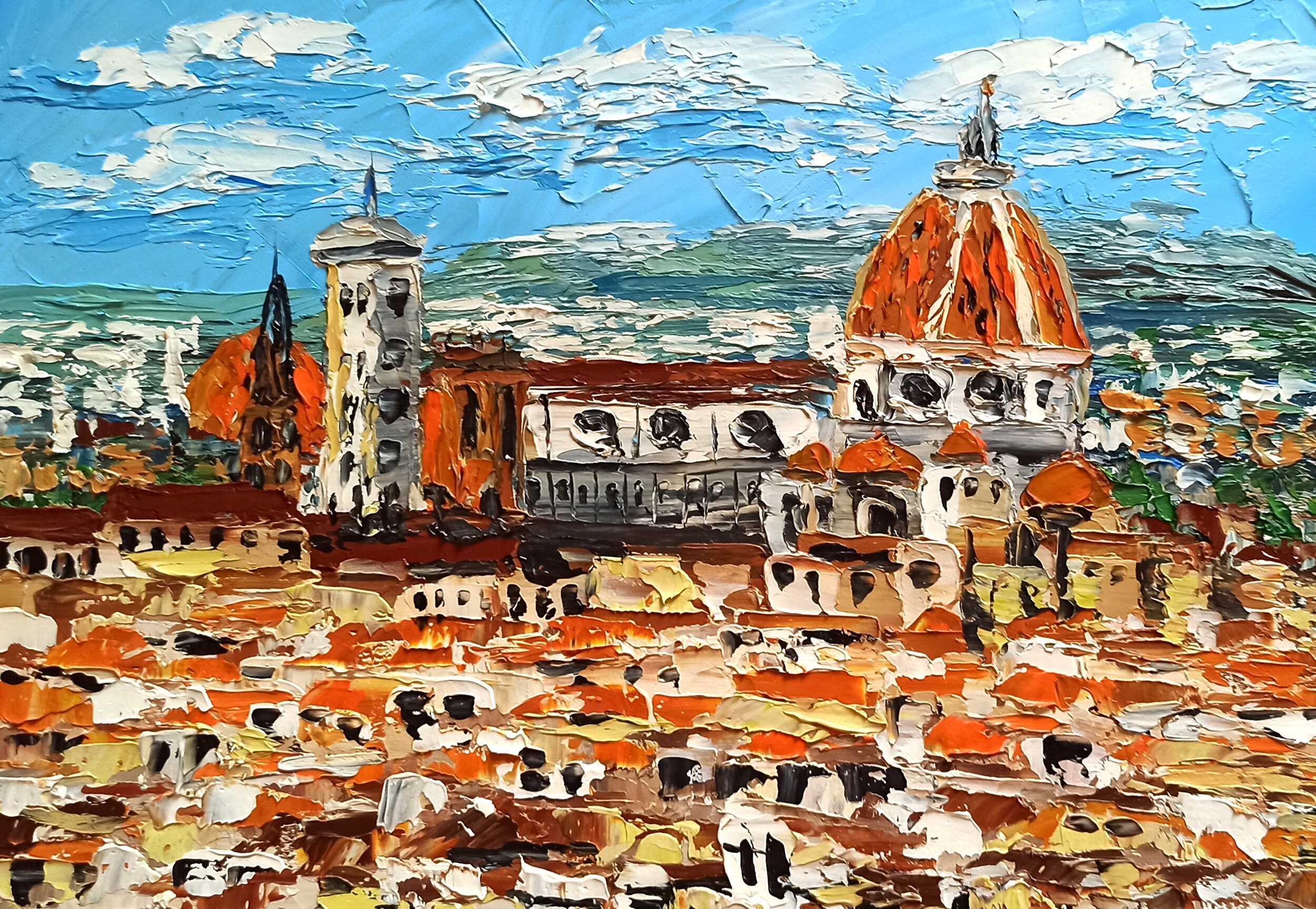 Florence Painting Italy Original Art Cathedral of Santa Maria Etsy