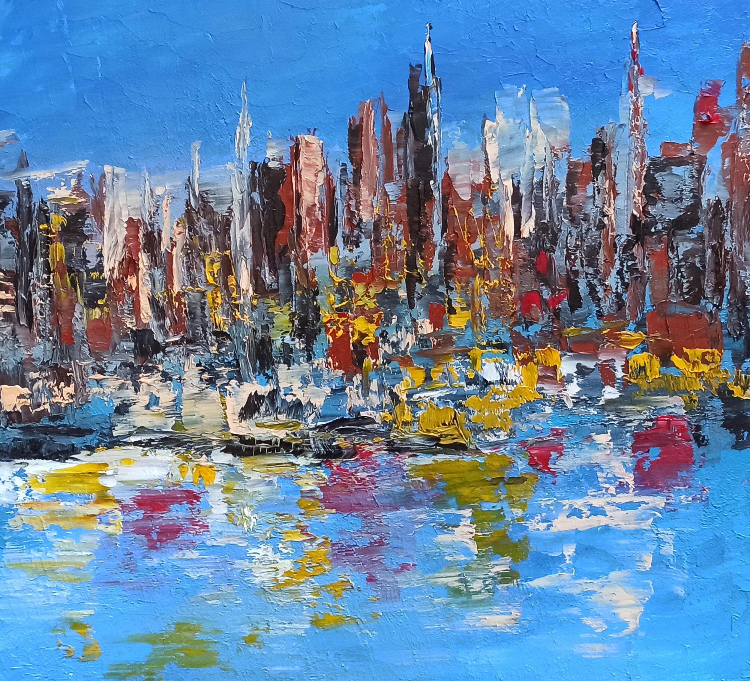 Montreal Painting Downtown Original Art Canada Skyline Artwork Etsy