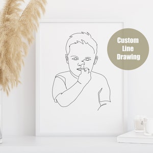Custom Line Drawing, Personalised Line Art, Line Wall Poster, Line Portrait, Personalised Gift, Customized Gift, Printable Wall Art