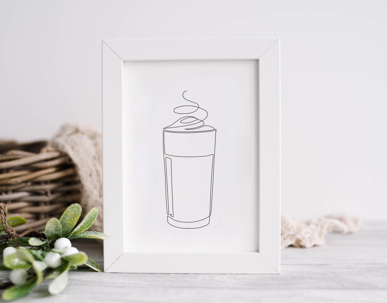 Latte Macchiato Line Drawing Coffee Wall Art Latte - Etsy