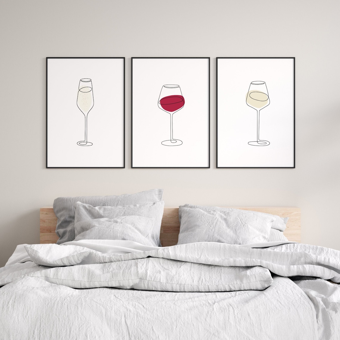 Wine Glass Line Art, Wine Glasses Line Drawing, Wine Poster, Wine Wall