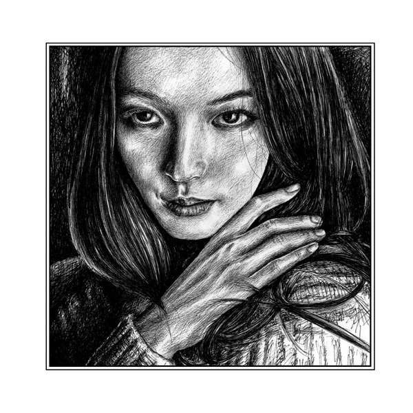 Custom Hand Drawn Portrait Commissions, family portraits, drawn from photos, human portraits, face drawing, memorial portrait, illustration