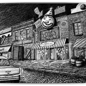 The Wide Window ~ The Anxious Clown print, A Series of Unfortunate Events, Lemony Snicket, book illustration, ASOUE, VFD, Baudelaire