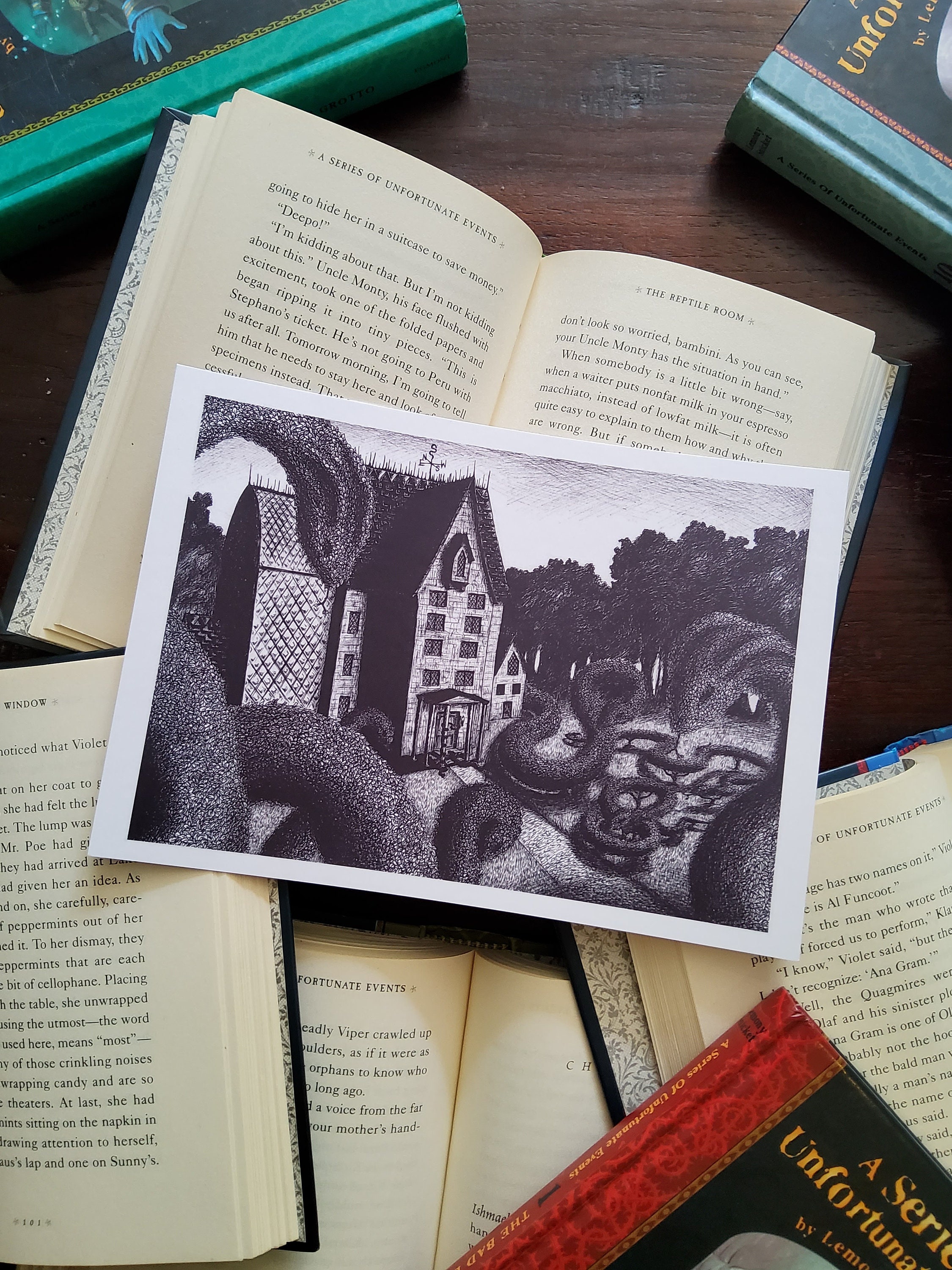 The Reptile Room Uncle Monty's House print, A Series of Unfortunate