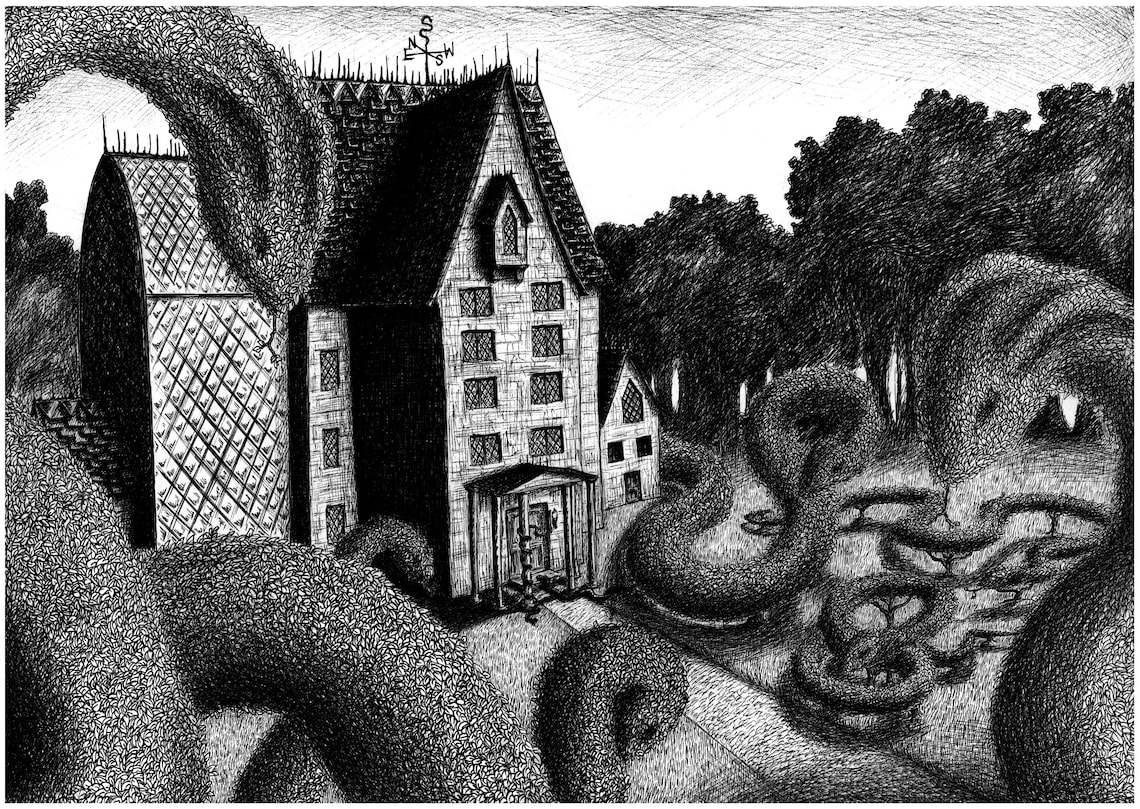 The Reptile Room Uncle Monty's House print, A Series of Unfortunate