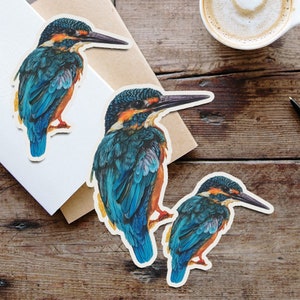 Autocollant d’oiseau martin-pêcheur