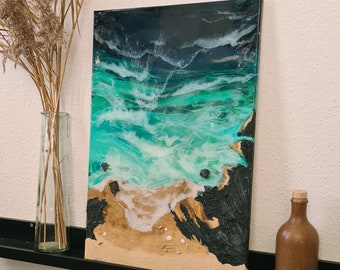 Australischer Strand Ozean 3D Malerei handgemacht Unikat Origina
