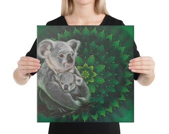 Australian koala baby print on canvas