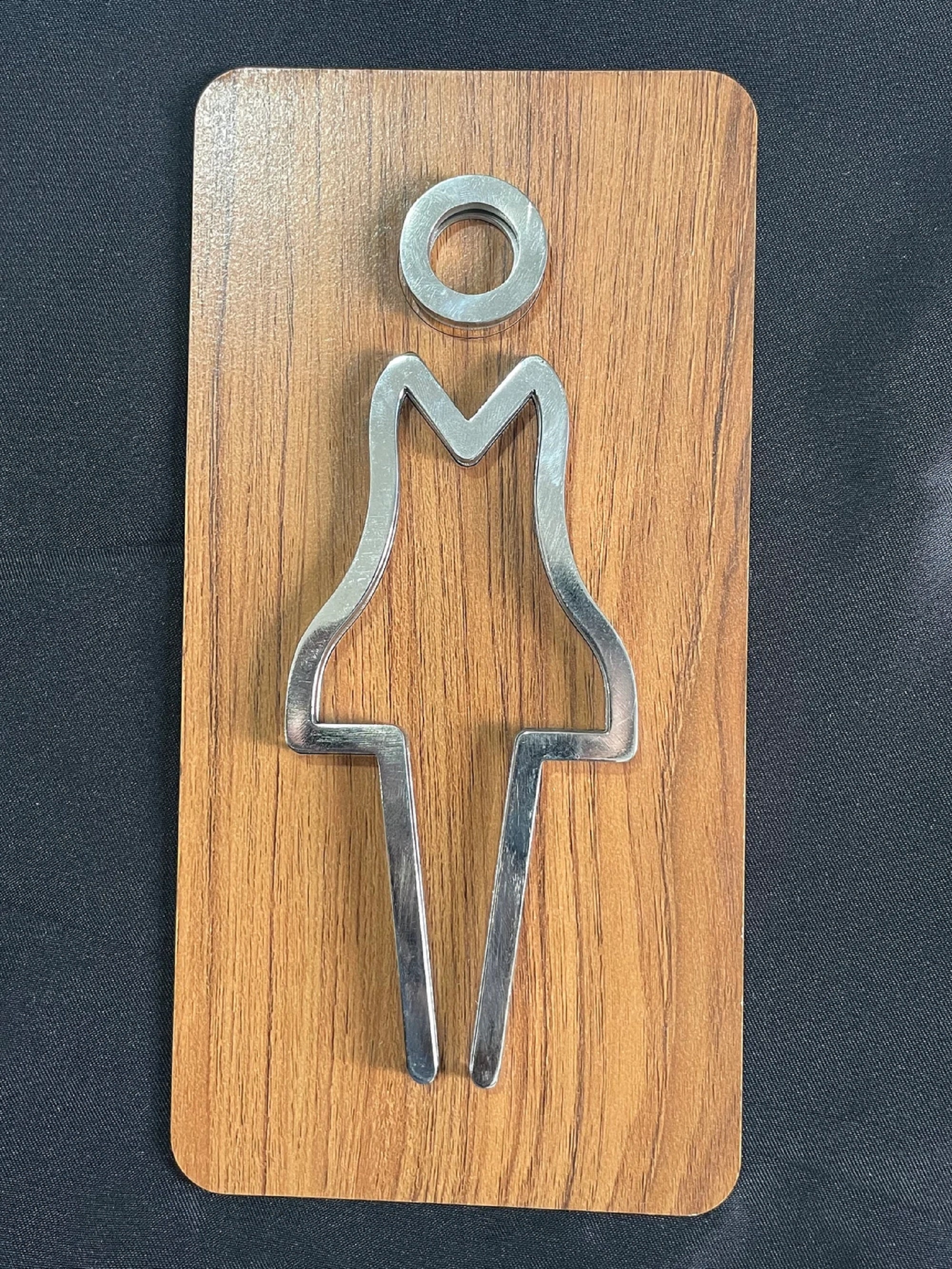 Restroom Door Sign Metal Bathroom Sign Gold and Chrome All Etsy UK