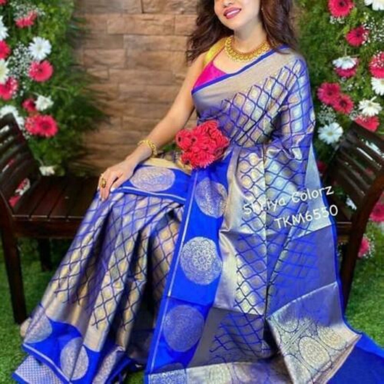 Indian Women Wear Traditional Wedding Look Saree Sari With Etsy UK