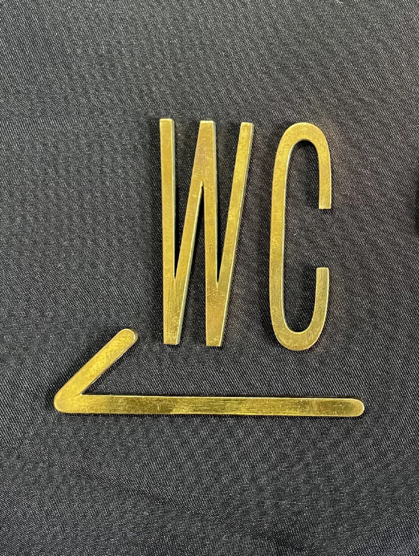 Restroom Door Sign Metal Bathroom Sign Gold and Chrome All Etsy UK