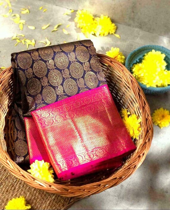 Party Wear Indian Ethnic New Design Fancy Kanchipuram Bollywood Sari Blouse KK Party Wear Indian Ethnic New Design Fancy Kanchipuram Bollywood Sari Blouse KK