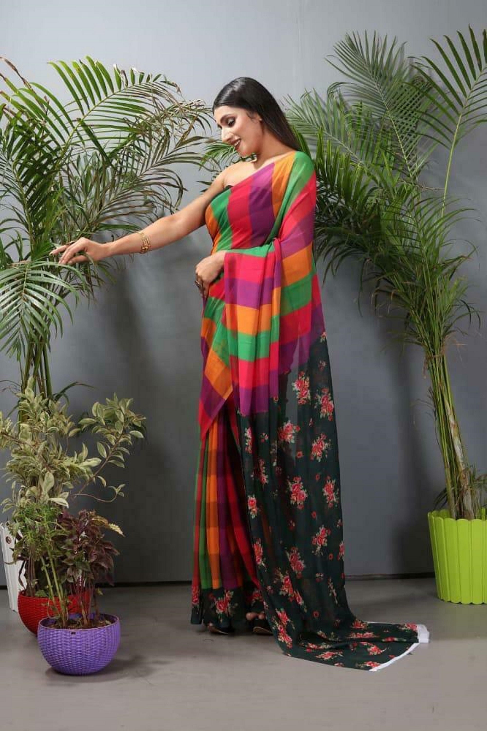 western look on saree