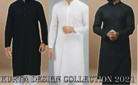 New Men's Salwar Kameez Black White Cotton Pakistani - Etsy Singapore