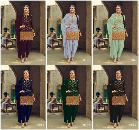 Beautiful Punjabi Style Patiala Suit Designer Wedding Wear - Etsy Beautiful Punjabi Style Patiala Suit Designer Wedding Wear - Etsy