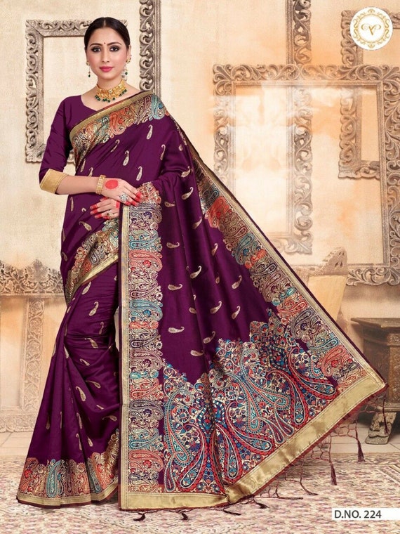 Kashmiri Silk Saree Pakistani Wedding 
