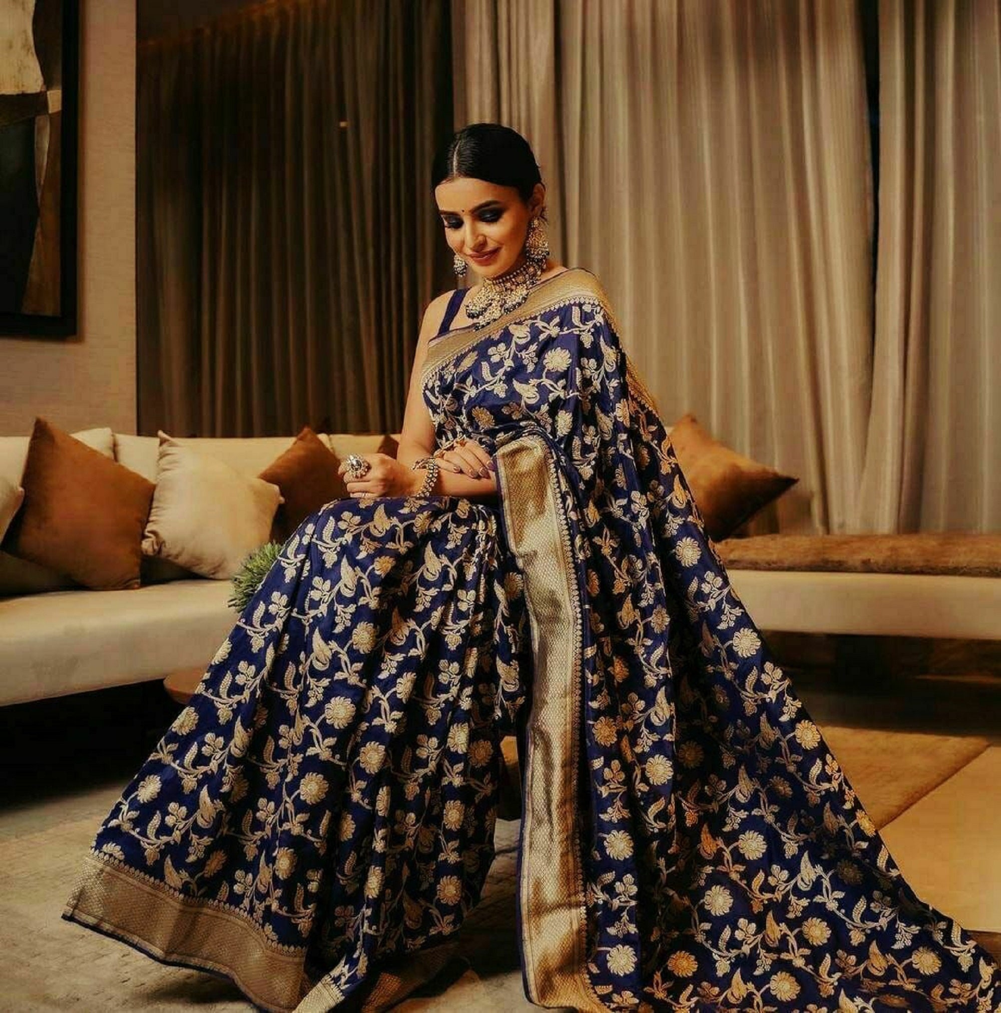 Designer Silk Saree Indian Ethnic Wear Wedding Formal Banarasi | Etsy UK