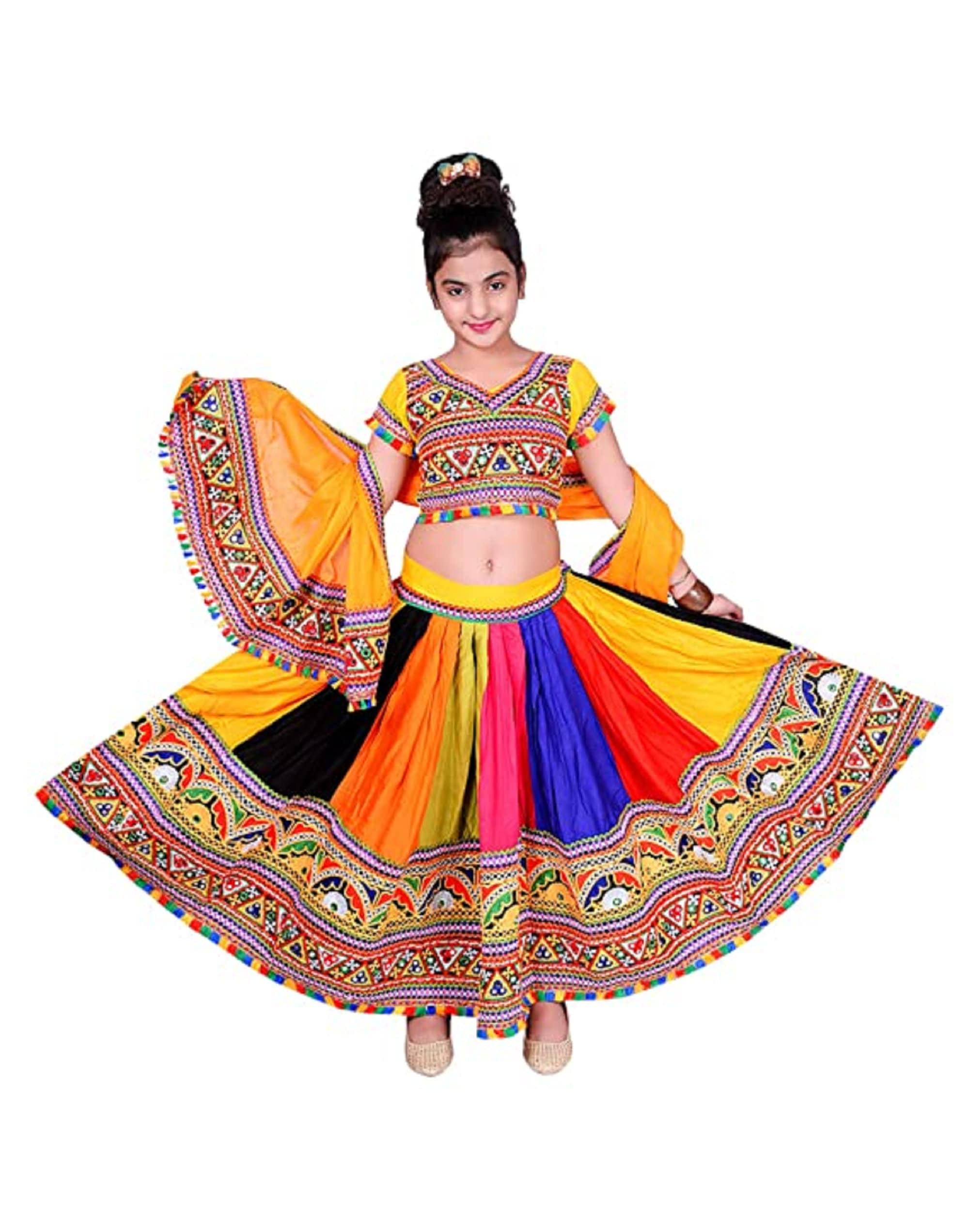 Kids Navratri Lehenga Choli Aged 8-15 Year Old in Cotton - Etsy Singapore