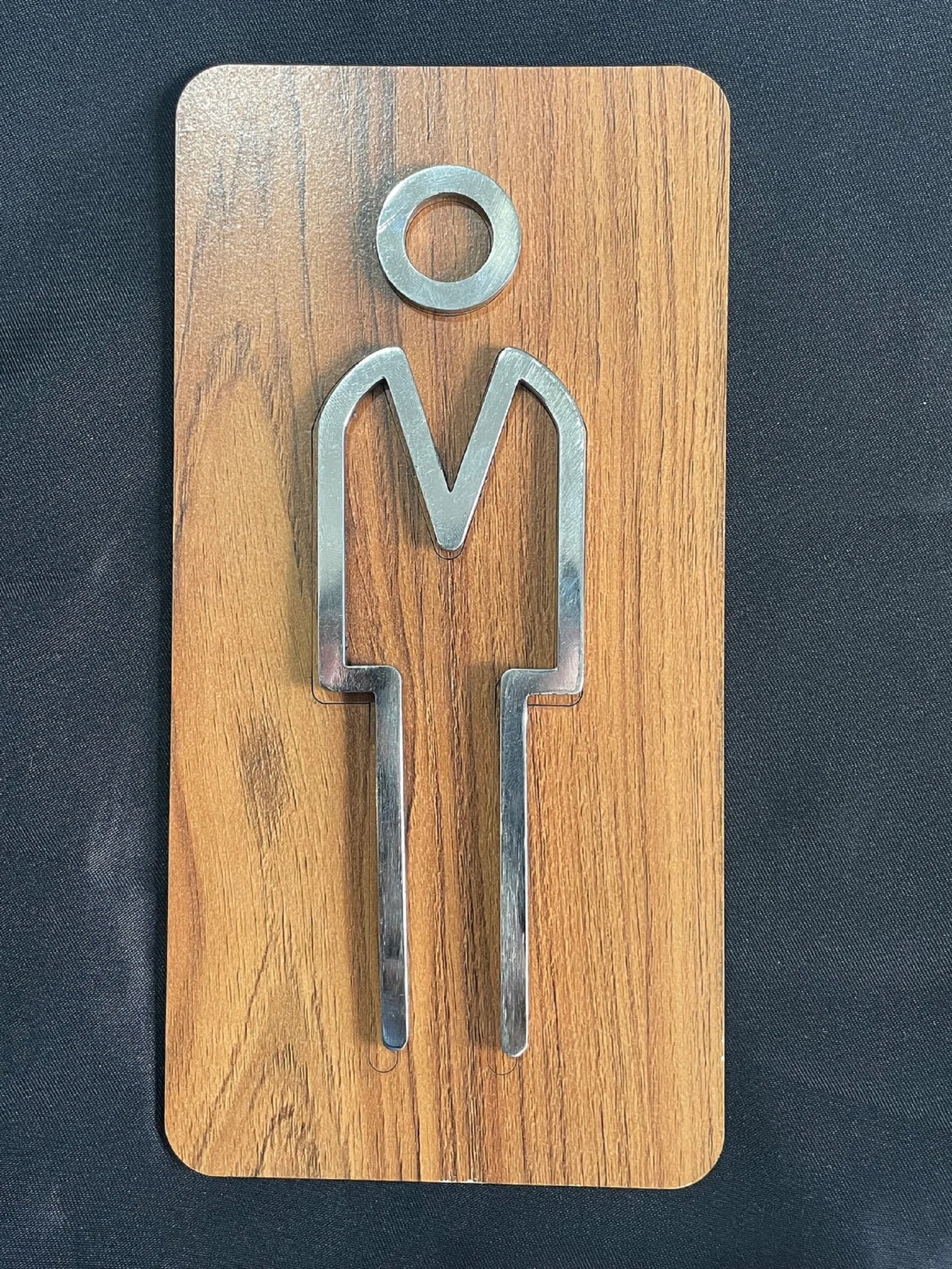 Restroom Door Sign Metal Bathroom Sign Gold and Chrome All Etsy UK