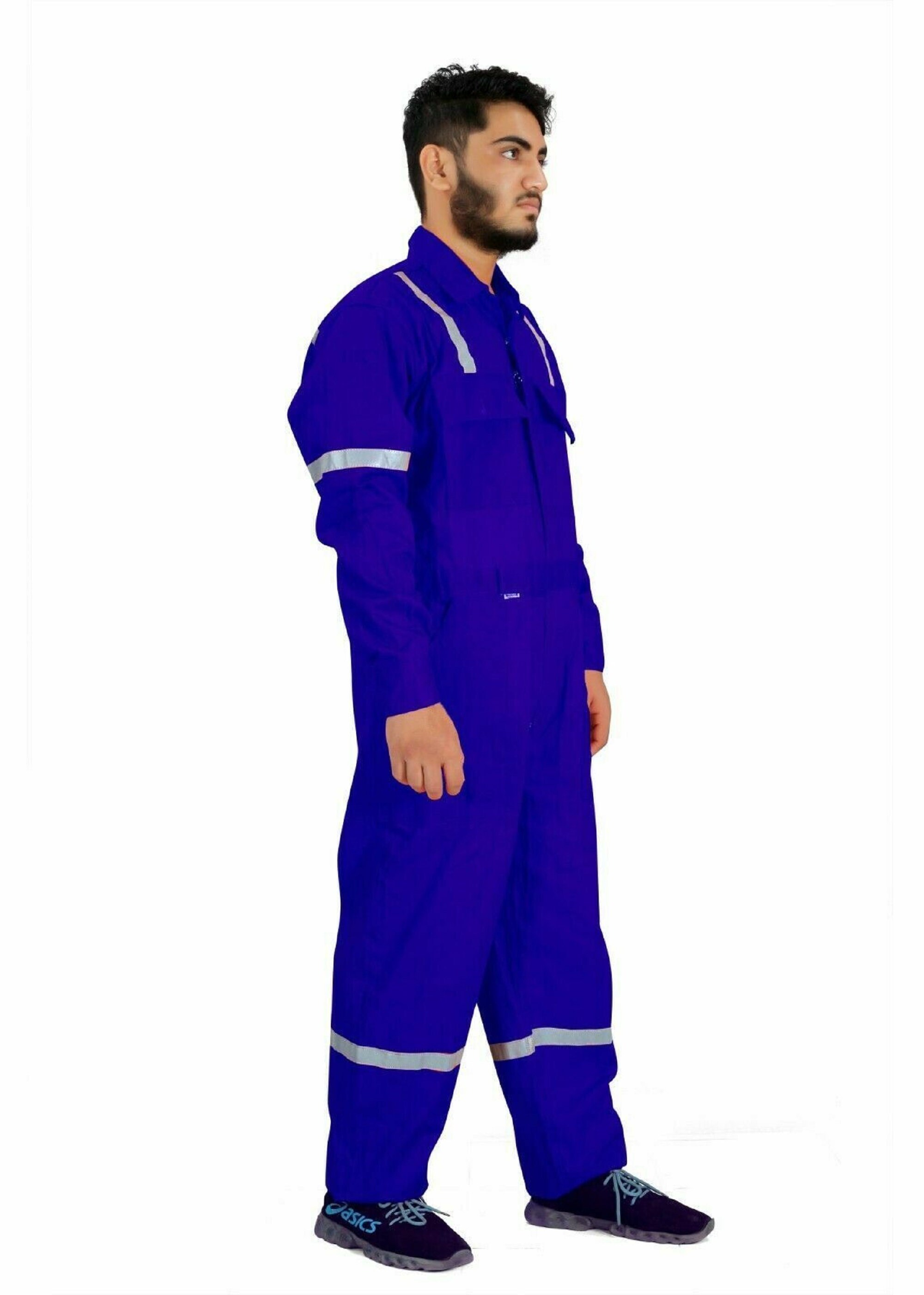 Adults Workman Overalls Coverall Work Wear Boiler Suit Outfit Navy Pop Fasten 