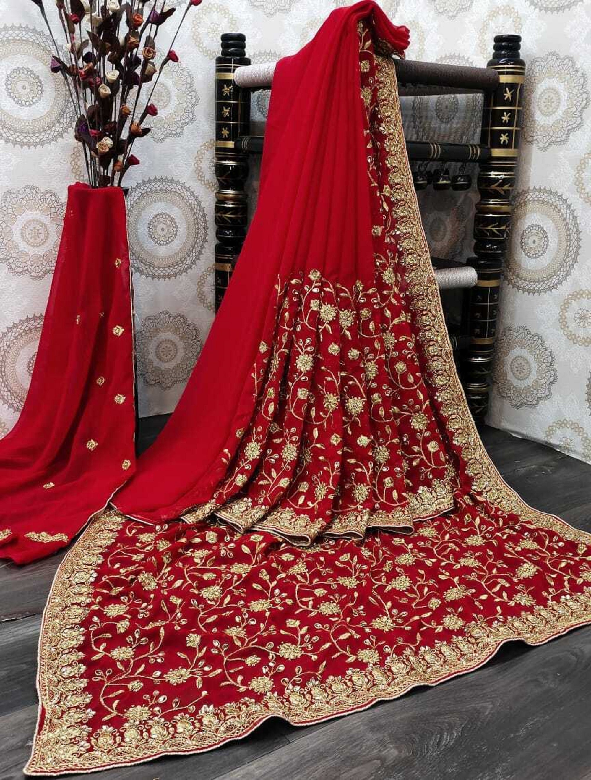 Indian Designer Saree Wedding Bridal Wear Sari Beautiful - Etsy
