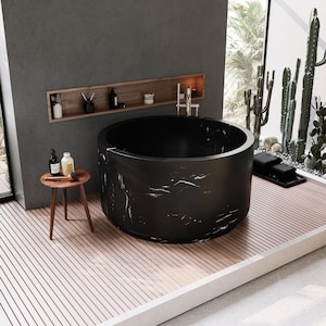 Natural Marble Bathtub, Round Bathtub