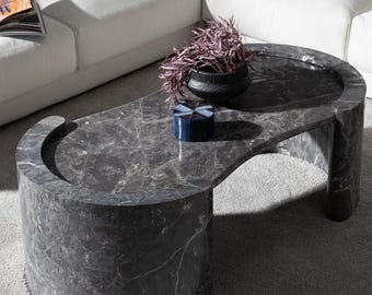 Handmade Marble Coffee Table | Modern Minimalist Stone Center Table