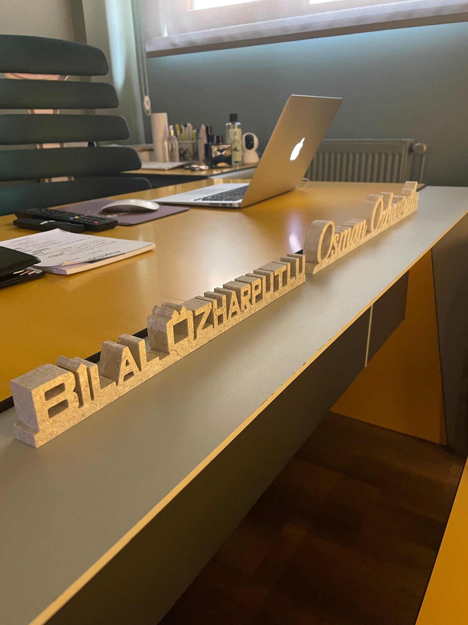 3D Solid Marble Desk Name Plate / Office Sign / Etsy