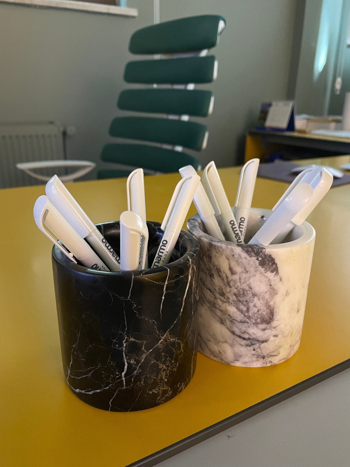 Marble Pencil Holder Pencil Holders for Desk Pencil Holder Etsy