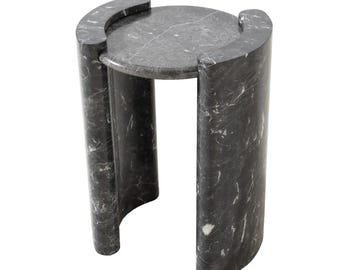 Handmade Marble Side Table | Modern Minimalist Nightstand