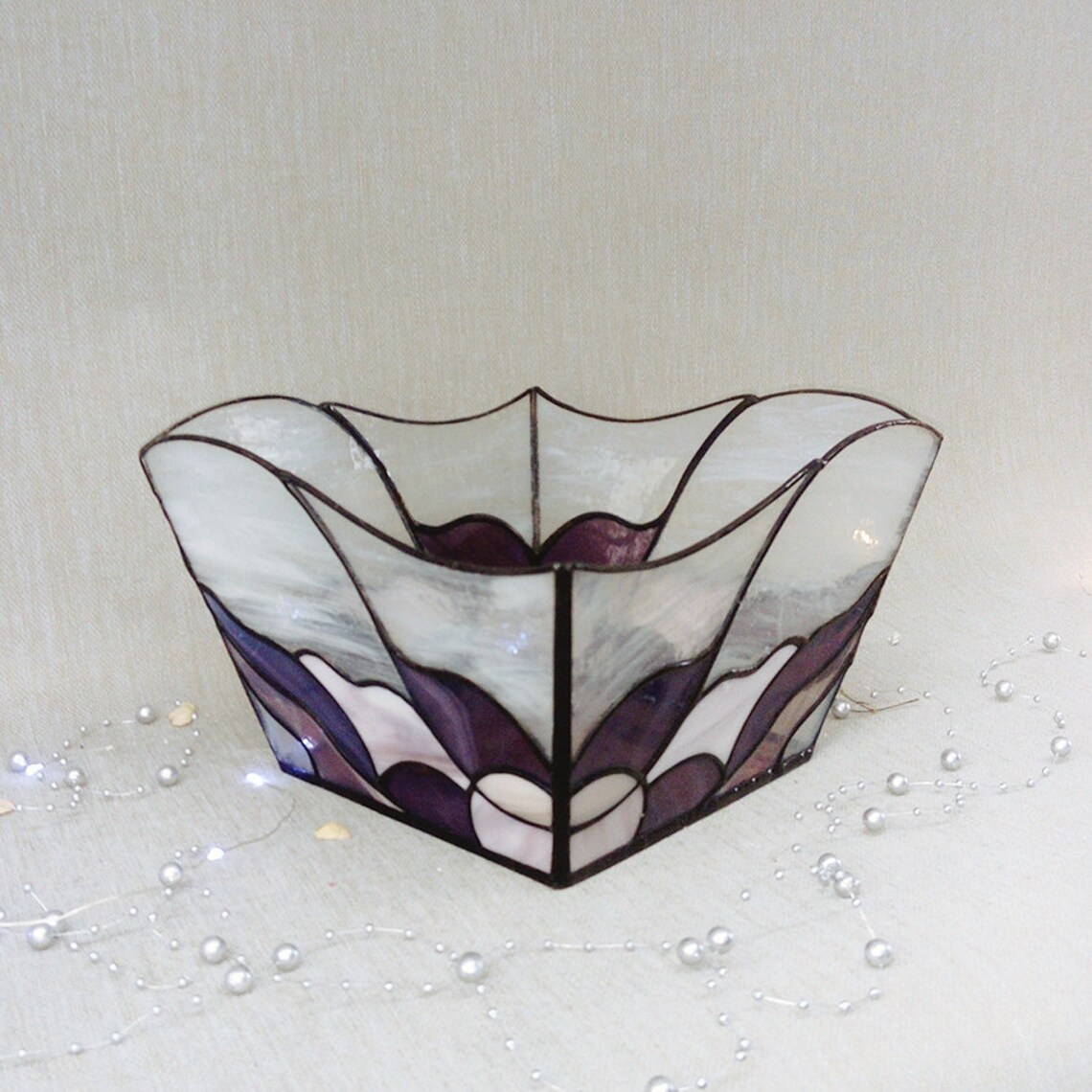 Glass Vase Stained Glass Vase Tiffany Vase Abstraction Vase Etsy