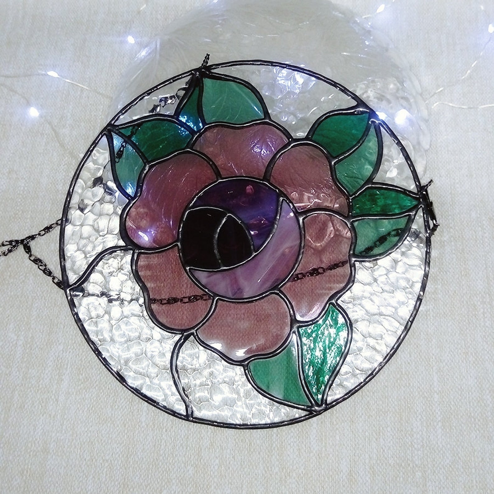 Suncatcher Antique Glass Stained Glass Dreamcatcher Gift For Etsy