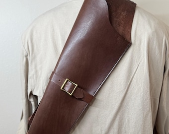 Fallout Cosplay Mare’s Leg Holster | Leather Rifle Sleeve Wasteland Accessory | Post Apocalyptic Prop Gear | Cooper Howard | (Holster only)