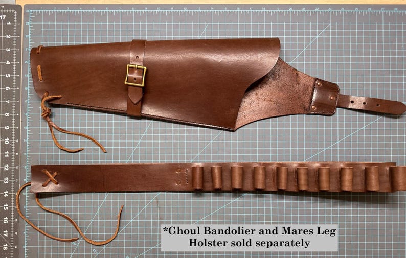 Fallout Cosplay Mare’s Leg Holster | Leather Rifle Sleeve Wasteland Accessory | Post Apocalyptic Prop Gear | Cooper Howard | (Holster only) image 9