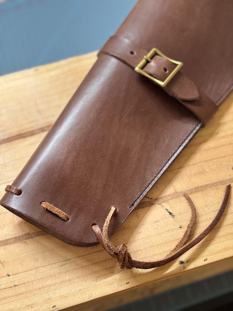 Fallout Cosplay Mare’s Leg Holster | Leather Rifle Sleeve Wasteland Accessory | Post Apocalyptic Prop Gear | Cooper Howard | (Holster only) image 5