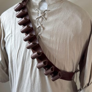Fallout Ghoul Bandolier Leather Cosplay | Full Grain Ammo Belt | Post Apoc Costume Gear | Handmade Wasteland Accessory
