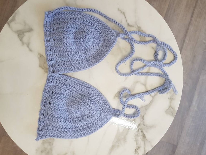 Crochet cotton yarn brallet Handmade top bikini top