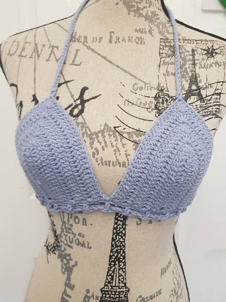 Crochet cotton yarn brallet Handmade top bikini top