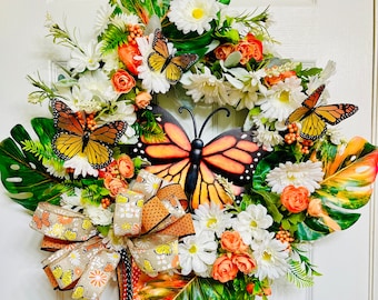 Tropical Butterfly Garden Wreath.