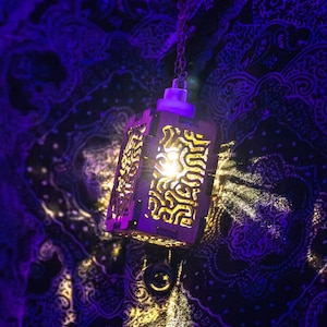 Lil' Lantern (Coral) Pendant Necklace - Burning Man Festival Rave Fashion Light Up LED Necklace