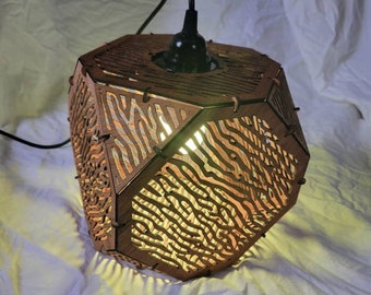 Laser Wood Cut Lantern / Lamp with Color Changing LED